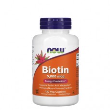 NOW Biotin (Биотин) 5000 мкг 120 веган-капс.