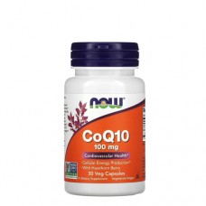 NOW Co Q10 (Коэнзим) 100 мг, 30 веган-капс.