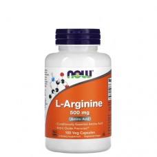 NOW L-Arginine (Аргинин)  500 мг 100 веган-капс.