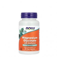 NOW Magnesium Glycinate (Магний хелат) 200 мг + BioPerine 60 веган-капс